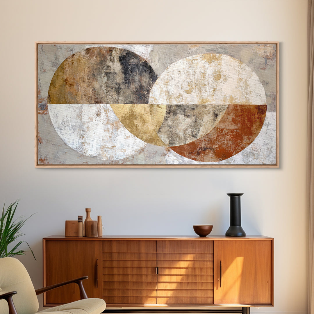 Two Overlapping Organic Shapes Framed Canvas Print, Minimalist Art, Home Decor, Living Room Decor, Abstract Art, Minimal, MIN-2x1-15