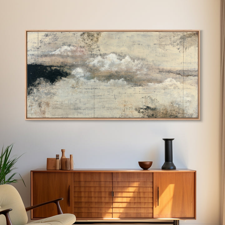 Small Cloud Study Canvas Print, Minimalist Art, Digital Prints, Living Room Decor, Minimal, Printable Art, Abstract Wall Art, MIN-2x1-17