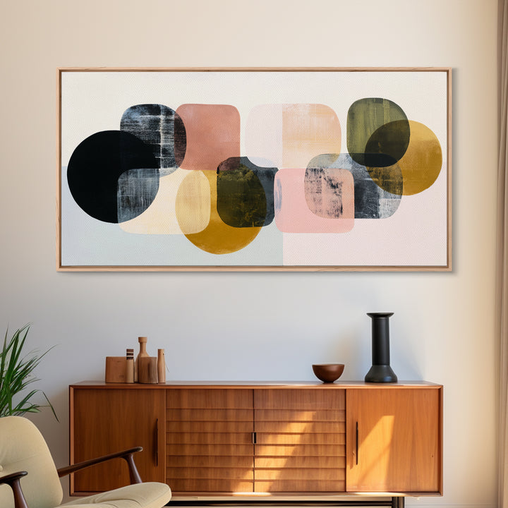 Single Brushstroke Circle Framed Canvas Print, Minimalist Art, Room Decor, Living Room Decor, Fine Art, Minimal, Art Print, MIN-2x1-42