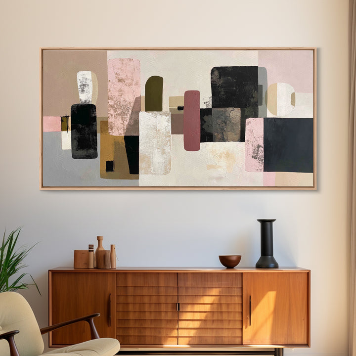 Quiet Stone Stack Framed Canvas Print, Minimalist Art, Abstract Art, Living Room Decor, Fine Art, Minimal, Modern Art, MIN-2x1-55