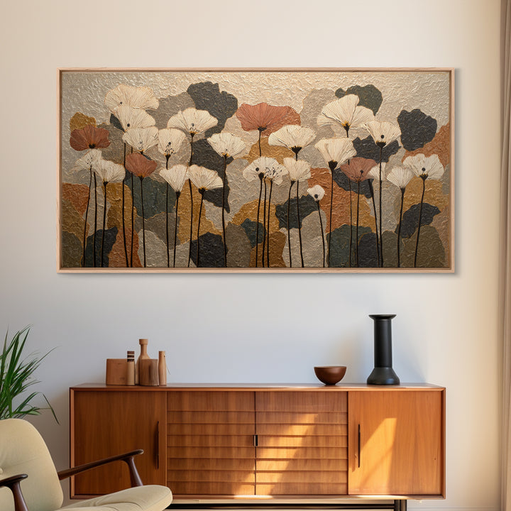 Single Flower Stem Framed Canvas Print, Minimalist Art, Digital Prints, Living Room Decor, Fine Art, Minimal, Printable Art, MIN-2x1-56