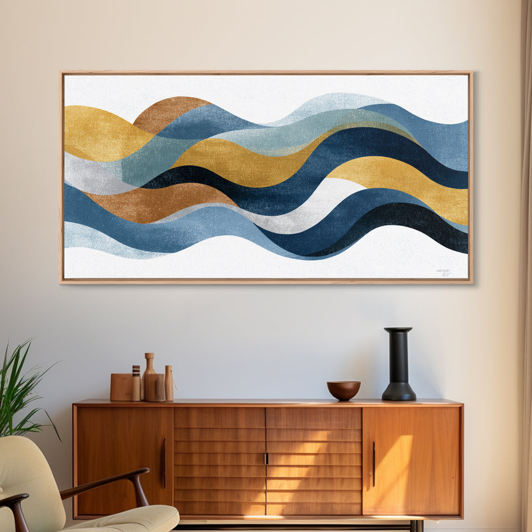 Minimal Abstract Wave Line Canvas Print, Minimalist Art, Printables, Living Room Decor, Abstract Art, Minimal, Boho Wall Art, MIN-2x1-57