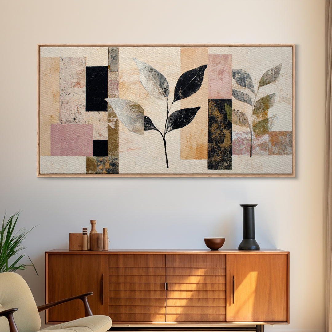 Minimal Branch Silhouette Canvas Print, Minimalist Art, Modern Wall Art, Living Room Decor, Fine Art, Minimal, MIN-2x1-71