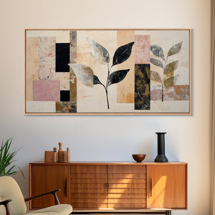 Minimal Branch Silhouette Canvas Print, Minimalist Art, Modern Wall Art, Living Room Decor, Fine Art, Minimal, MIN-2x1-71