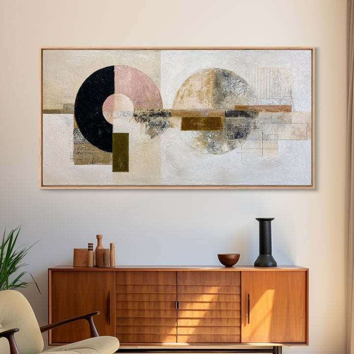 Minimal Moon over a Pale Ocean Canvas Print, Minimalist Art, Boho, Living Room Decor, Fine Art, Minimal, Abstract Painting, MIN-2x1-77