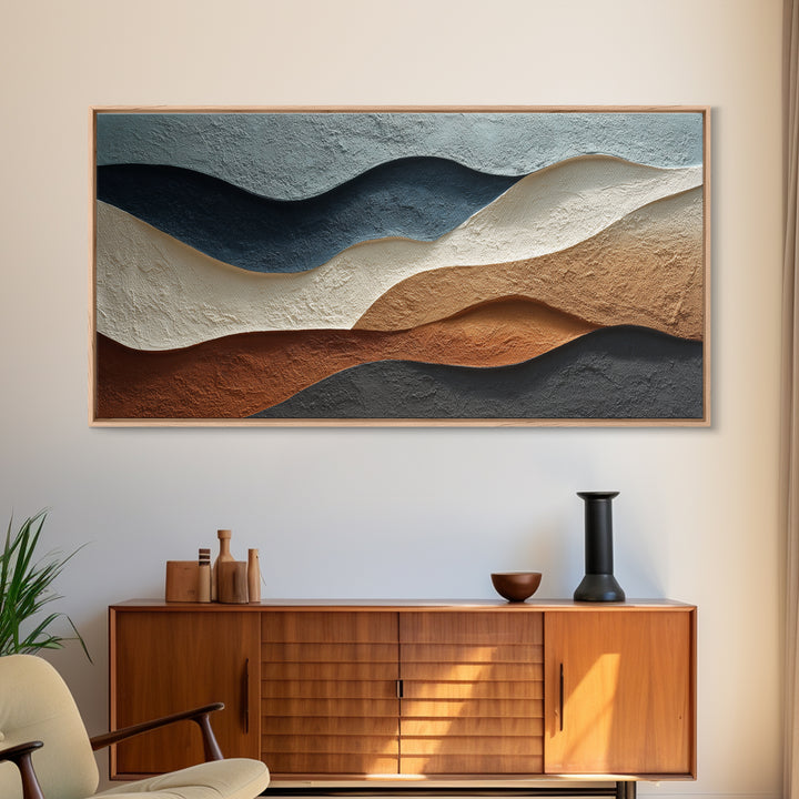 Minimal Abstract Wave Line Framed Canvas Print, Minimalist Art, Canvas Tote Bag, Living Room Decor, Abstract Art, Minimal, MIN-2x1-81