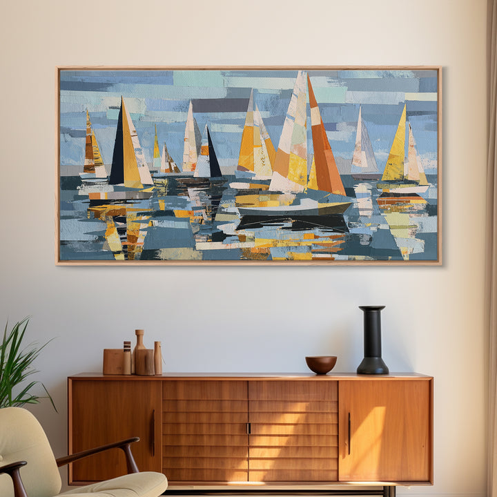 Tiny Sailboat under Open Sky Canvas Print, Minimalist Art, Minimalist, Living Room Decor, Fine Art, Minimal, Black Art, MIN-2x1-82