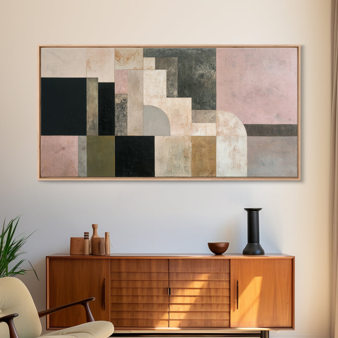 Simple Geometric Sun Framed Canvas Print, Minimalist Art, Art, Living Room Decor, Fine Art, Minimal, Canvas Tote Bag, MIN-2x1-83