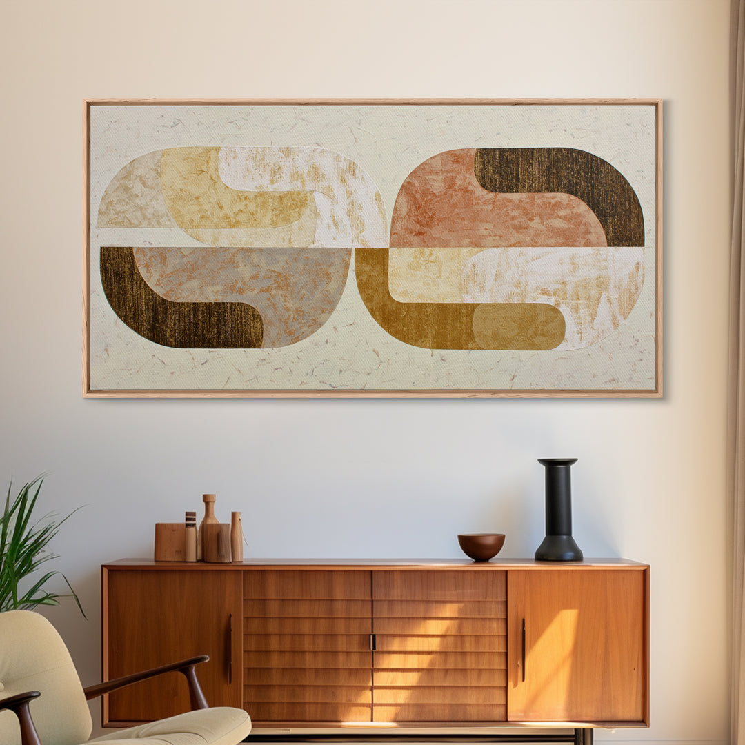Two Overlapping Organic Shapes Framed Canvas Print, Minimalist Art, Unique Wall Art, Living Room Decor, Abstract Art, Minimal, MIN-2x1-87