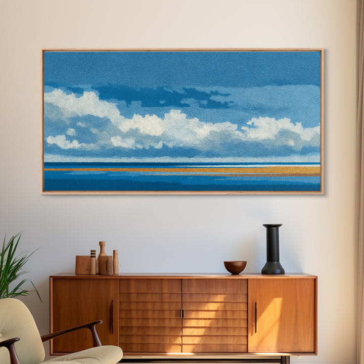 Simple Blue Horizon Canvas Print, Minimalist Art, Printable Wall Art, Living Room Decor, Fine Art, Minimal, Abstract Wall Art, MIN-2x1-98