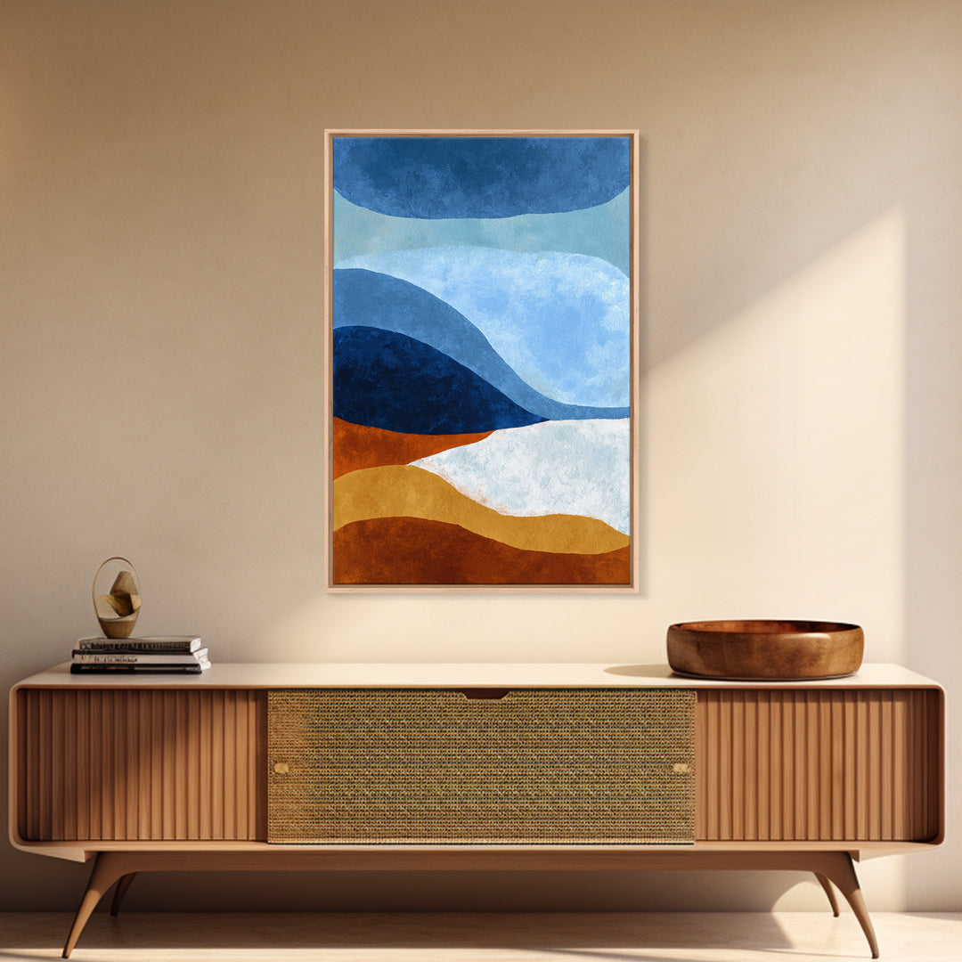 Simple Blue Horizon Canvas Print, Minimalist Art, Wall Art, Living Room Decor, Fine Art, Minimal, Large Wall Art, Movie Poster, MIN-2x3-14