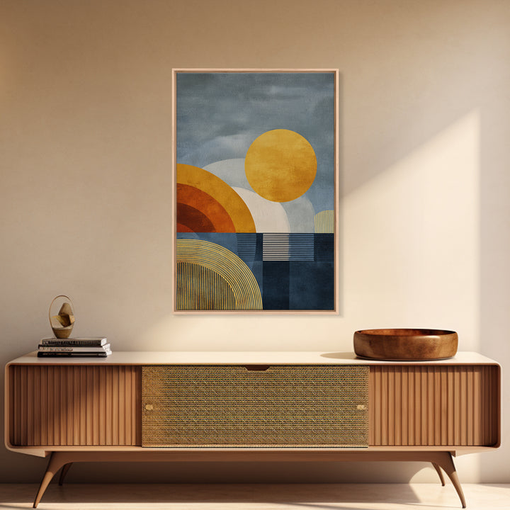 Simple Geometric Sun Canvas Print, Minimalist Art, Digital Prints, Living Room Decor, Abstract Art, Minimal, Printable Art, MIN-2x3-23