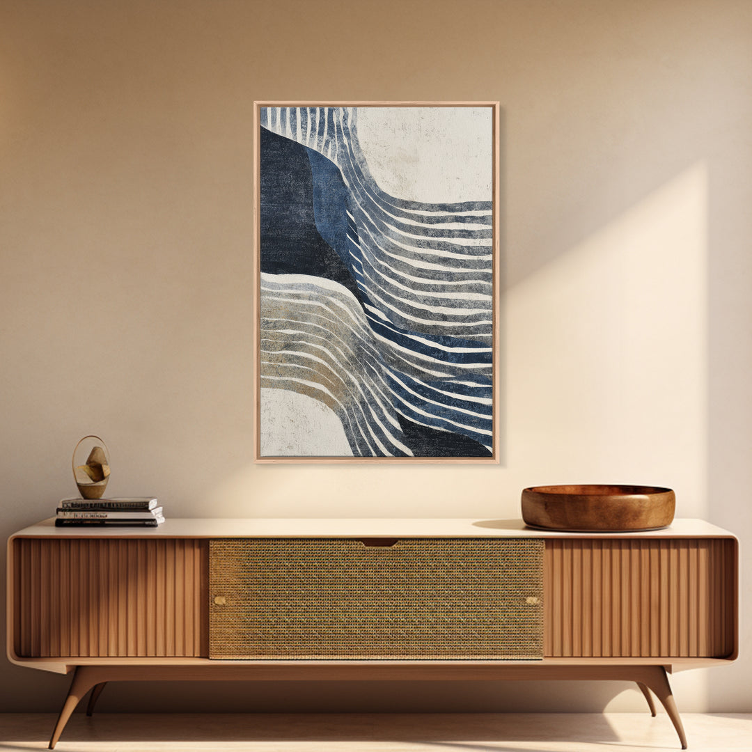 Minimal Abstract Wave Line Canvas Print, Minimalist Art, Large Wall Art, Living Room Decor, Minimal, Japanese Wall Art, MIN-2x3-45