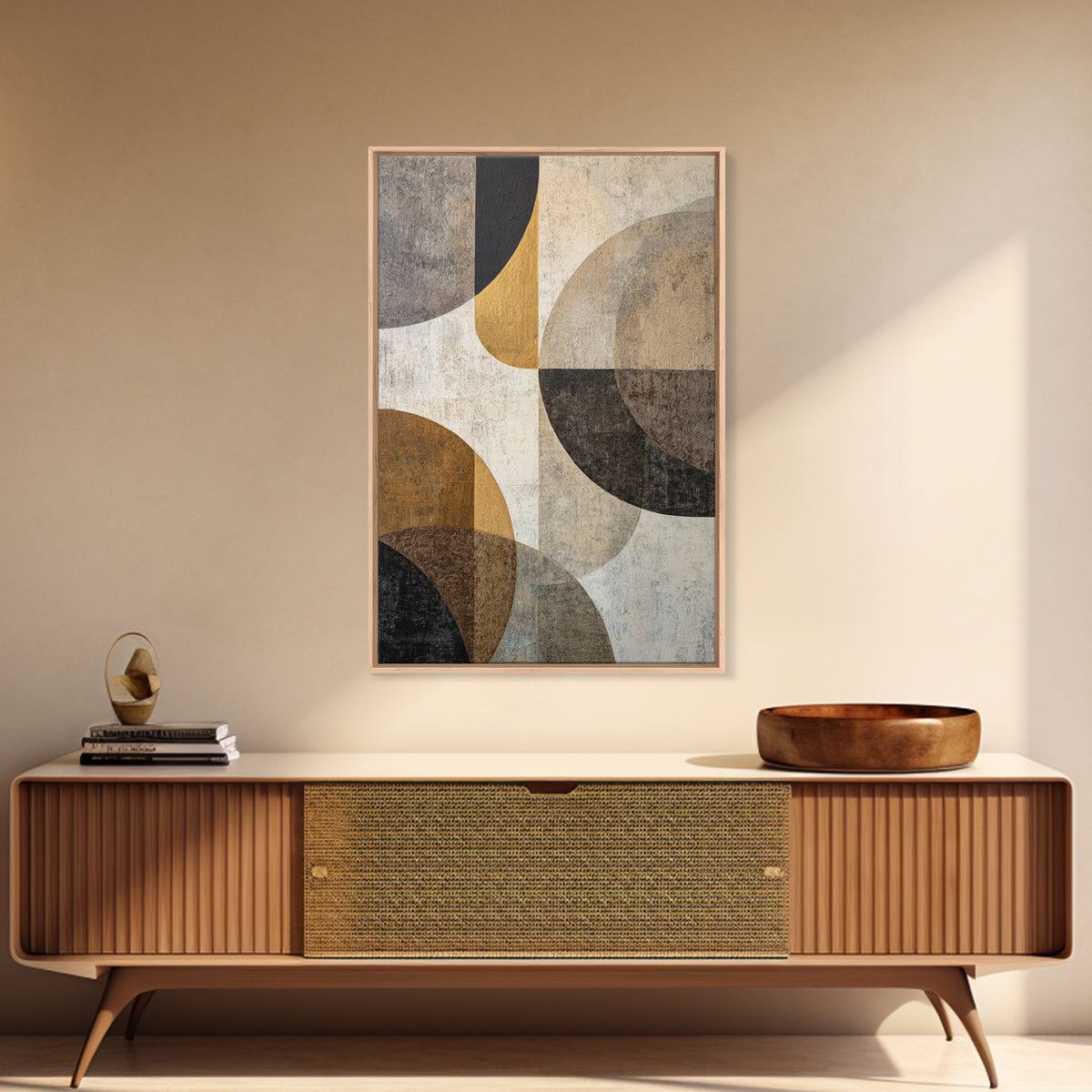 Single Gold Line Curve on Charcoal Canvas Print, Minimalist Art, Movie Poster, Living Room Decor, Abstract Art, Minimal, MIN-2x3-49