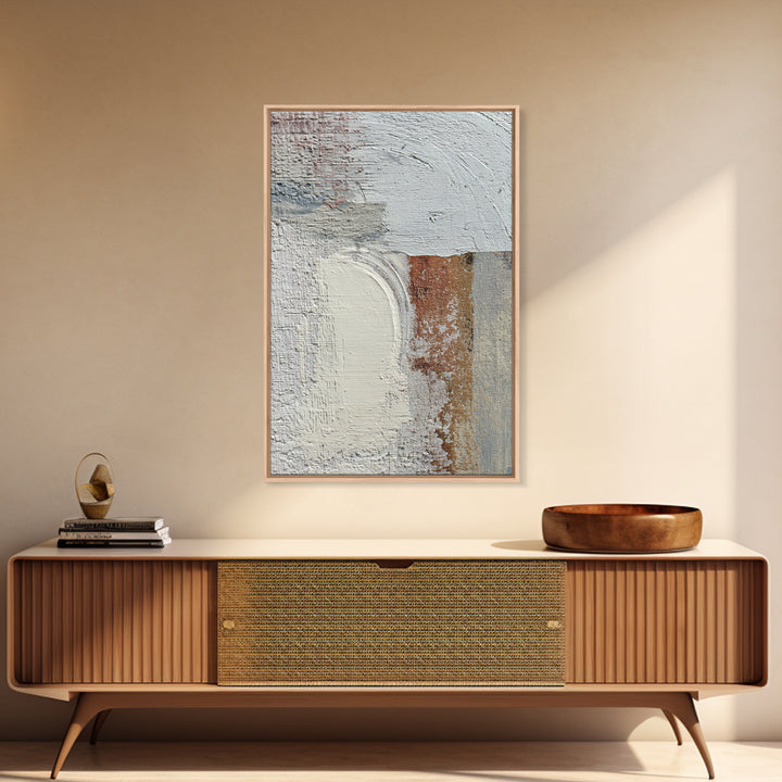 Small Cloud Study Framed Canvas Print, Minimalist Art, Boho, Living Room Decor, Oil Painting, Minimal, Abstract Painting, MIN-2x3-53