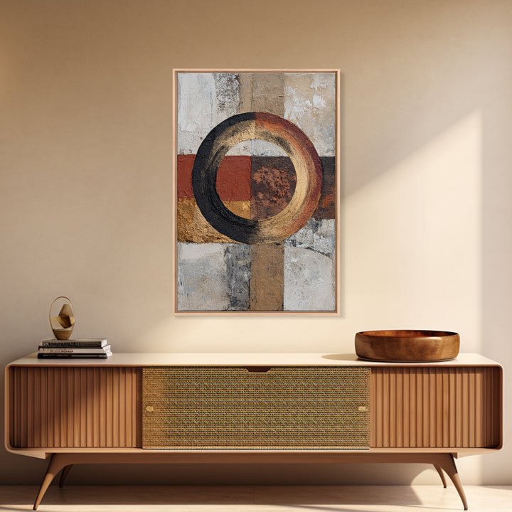 Single Brushstroke Circle Framed Canvas Print, Minimalist Art, Minimalist Decor, Living Room Decor, Fine Art, Minimal, MIN-2x3-6