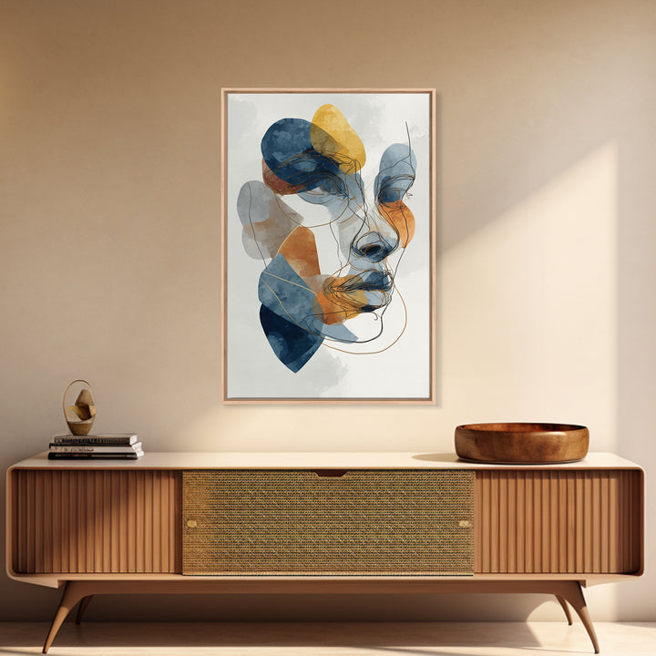 Single Continuous Line Female Face Canvas Print, Minimalist Art, Abstract Art, Living Room Decor, Fine Art, Minimal, Modern Art, MIN-2x3-61