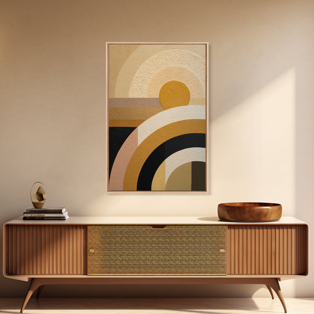 Simple Geometric Sun Canvas Print, Minimalist Art, Black Art, Living Room Decor, Fine Art, Minimal, Minimalist Wall Art, MIN-2x3-71