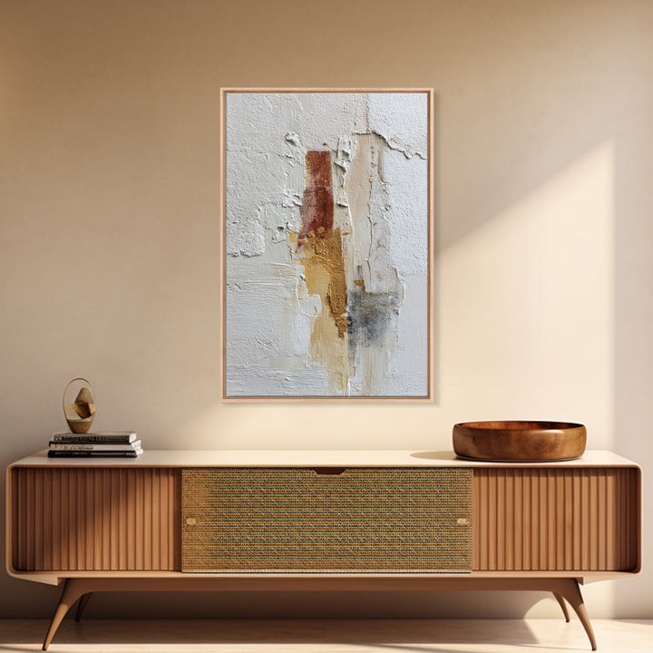 White on White Plaster Texture Study Canvas Print, Minimalist Art, Art Prints, Living Room Decor, Oil Painting, Minimal, MIN-2x3-72