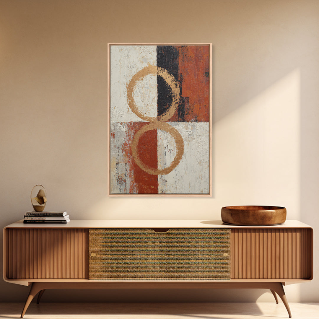 Single Brushstroke Circle Framed Canvas Print, Minimalist Art, Printables, Living Room Decor, Fine Art, Minimal, Boho Wall Art, MIN-2x3-78