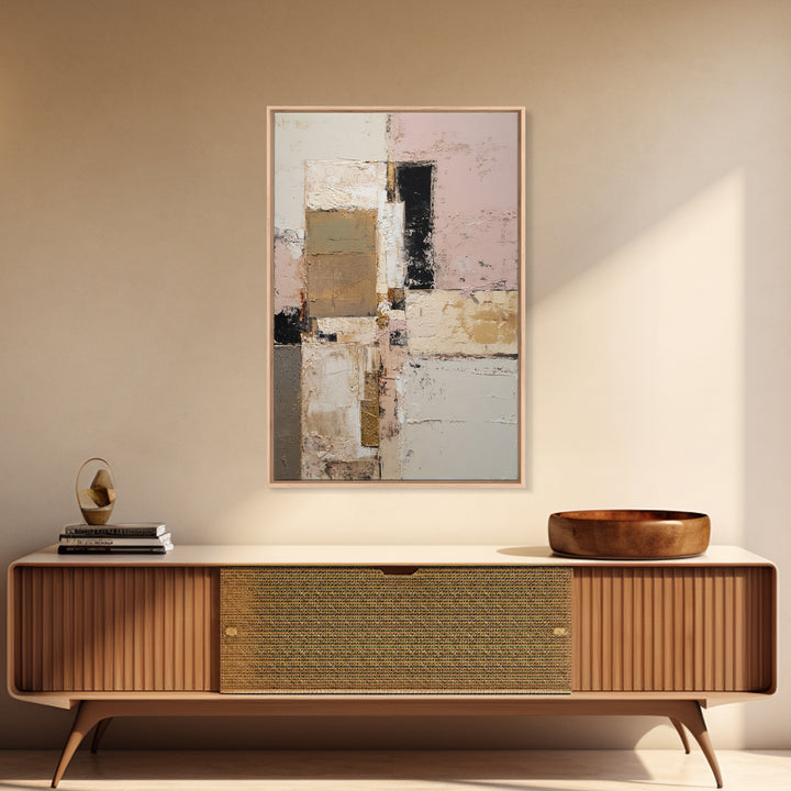 Calm Rectangle Composition Framed Canvas Print, Minimalist Art, Modern Art, Living Room Decor, Oil Painting, Minimal, MIN-2x3-8