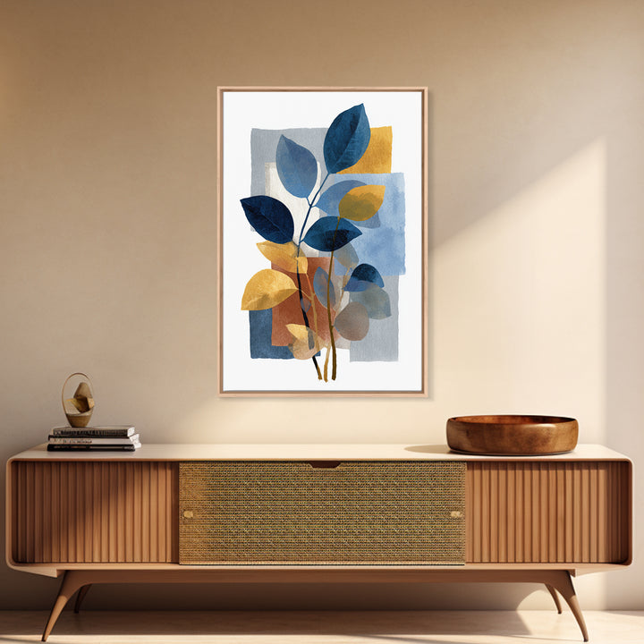 Minimal Branch Silhouette Framed Canvas Print, Minimalist Art, Modern Wall Art, Living Room Decor, Fine Art, Minimal, MIN-2x3-83