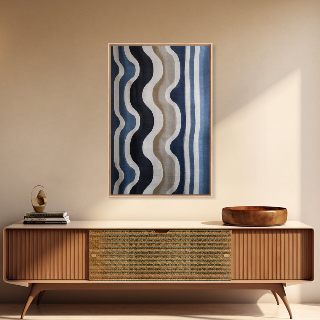Minimal Abstract Wave Line Framed Canvas Print, Minimalist Art, Digital Print, Living Room Decor, Abstract Art, Minimal, MIN-2x3-93