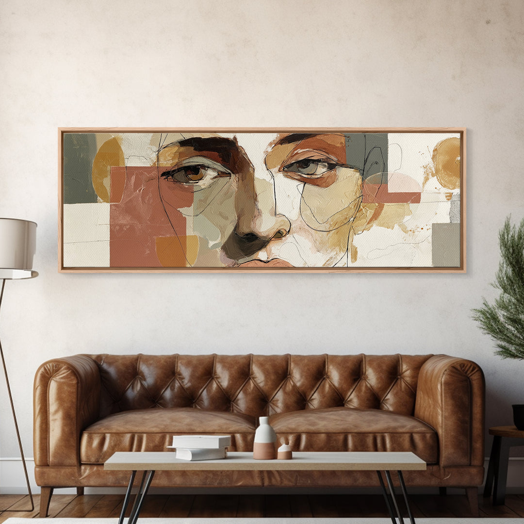 Single Continuous Line Female Face Canvas Print, Minimalist Art, Japanese Wall Art, Living Room Decor, Fine Art, Minimal, MIN-3x1-21