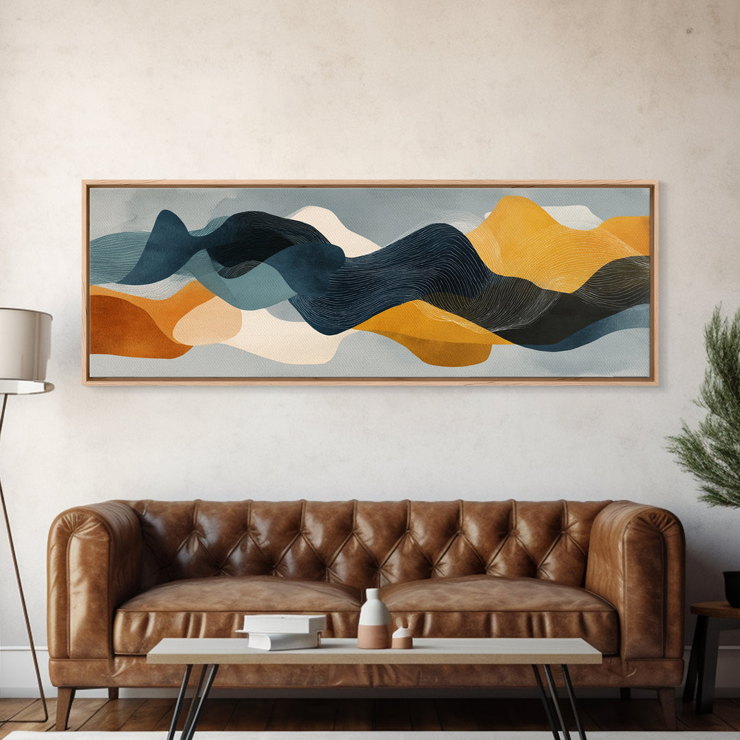 Minimal Abstract Wave Line Canvas Print, Minimalist Art, Abstract Wall Art, Living Room Decor, Minimal, Fine Art Print, MIN-3x1-29