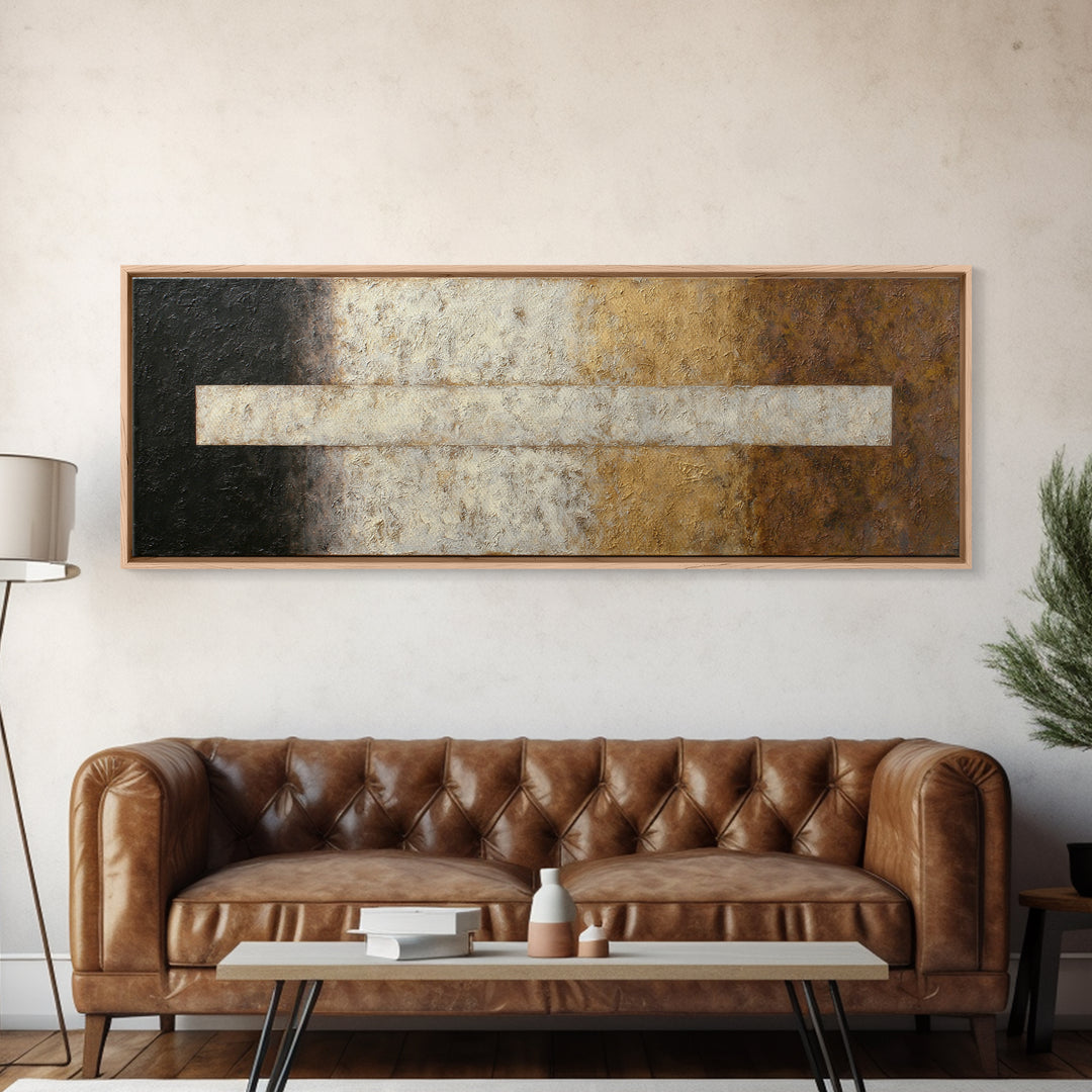 Calm Rectangle Composition Canvas Print, Minimalist Art, Neutral Decor, Living Room Decor, Fine Art, Minimal, Home Decor, MIN-3x1-40