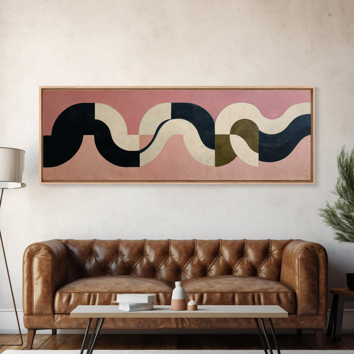 Minimal Abstract Wave Line Framed Canvas Print, Minimalist Art, Canvas Tote Bag, Living Room Decor, Abstract Art, Minimal, MIN-3x1-5
