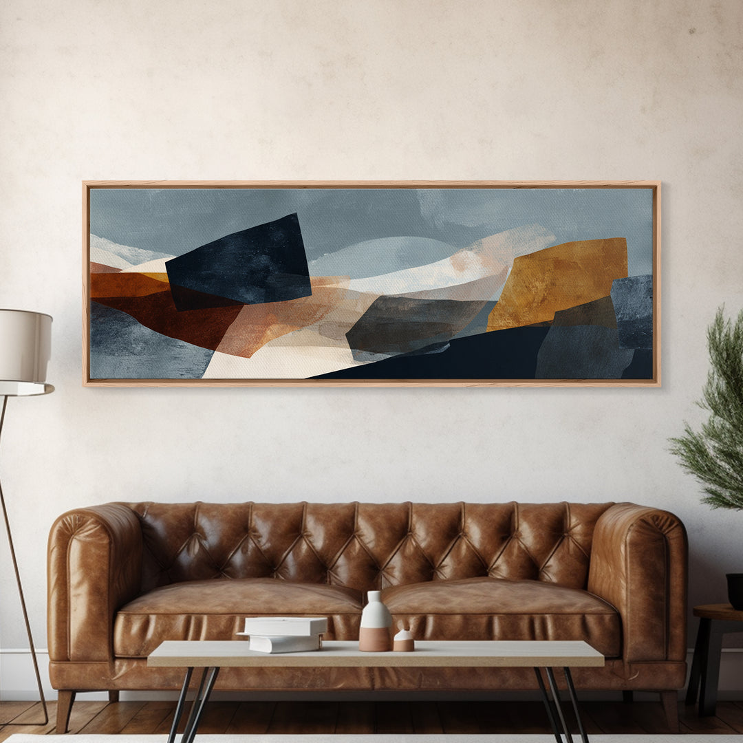 Quiet Stone Stack Framed Canvas Print, Minimalist Art, Art Print, Living Room Decor, Fine Art, Minimal, Abstract Wall Art, MIN-3x1-51