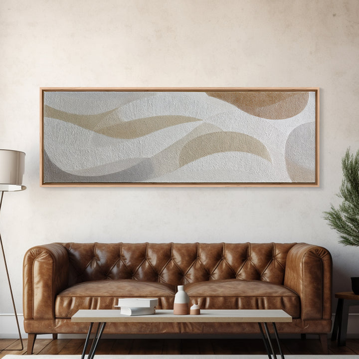 White on White Plaster Texture Study Framed Canvas Print, Minimalist Art, Minimalist Decor, Living Room Decor, Minimal, MIN-3x1-56