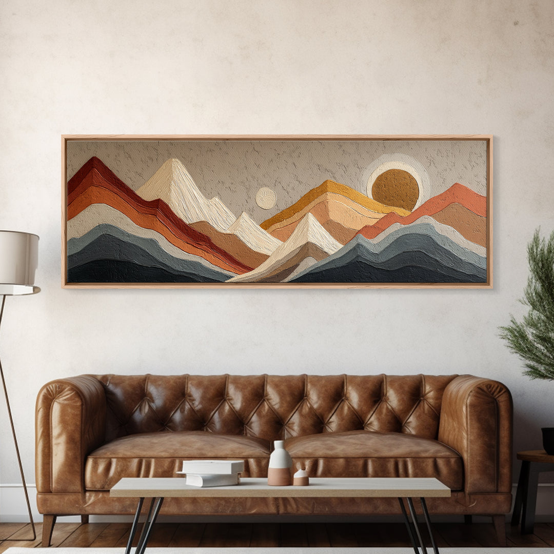 Thin Line Mountain Canvas Print, Minimalist Art, Printable Art, Living Room Decor, Minimal, Neutral Decor, Modern Decor, MIN-3x1-66