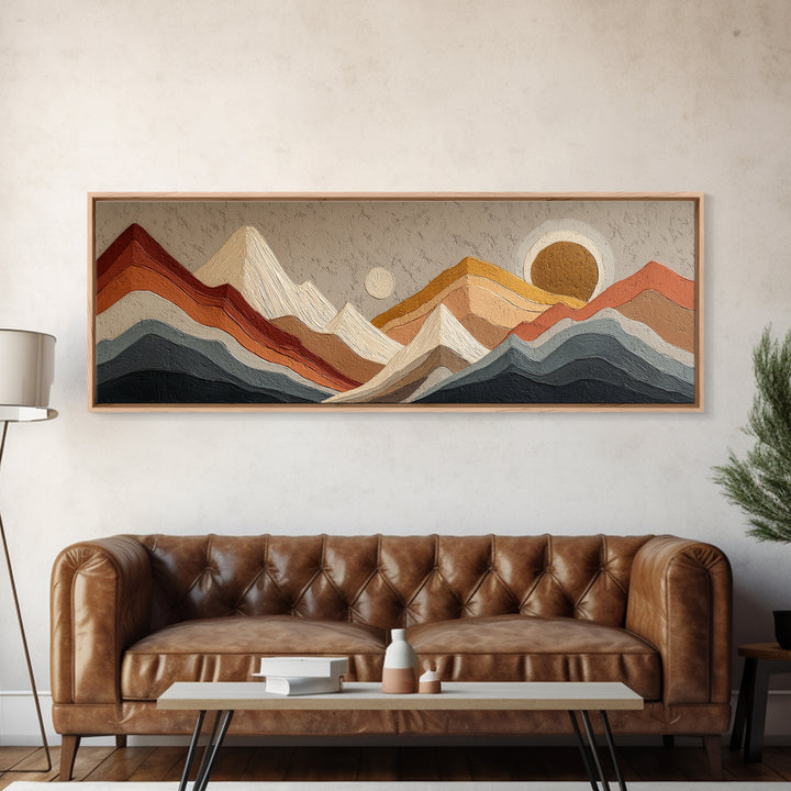 Thin Line Mountain Canvas Print, Minimalist Art, Printable Art, Living Room Decor, Minimal, Neutral Decor, Modern Decor, MIN-3x1-66