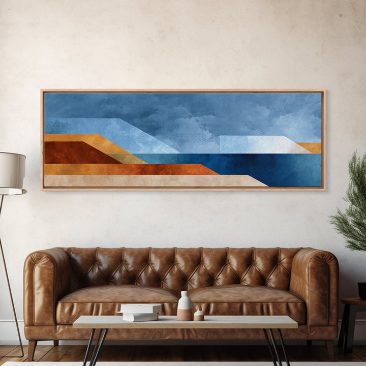Simple Blue Horizon Canvas Print, Minimalist Art, Wall Art, Living Room Decor, Fine Art, Minimal, Large Wall Art, Movie Poster, MIN-3x1-70