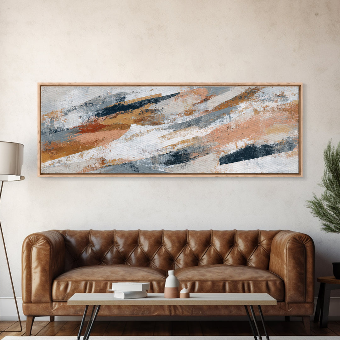 Calm Rectangle Composition Canvas Print, Minimalist Art, Wall Art, Living Room Decor, Oil Painting, Minimal, Large Wall Art, MIN-3x1-88