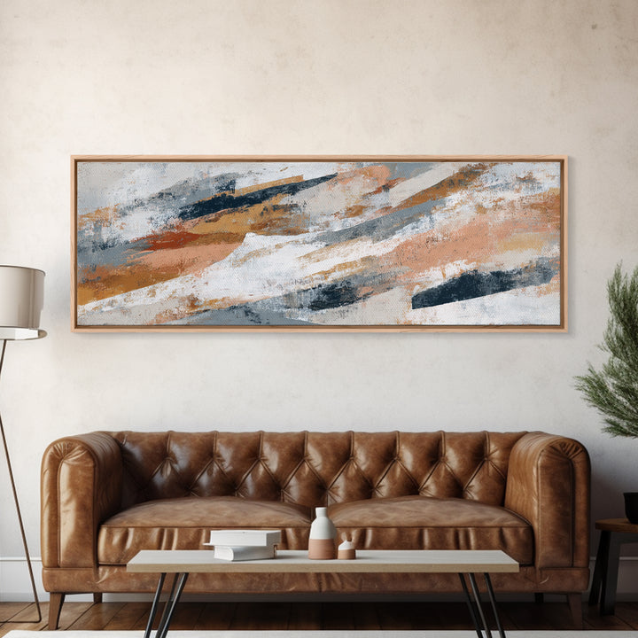 Calm Rectangle Composition Canvas Print, Minimalist Art, Wall Art, Living Room Decor, Oil Painting, Minimal, Large Wall Art, MIN-3x1-88