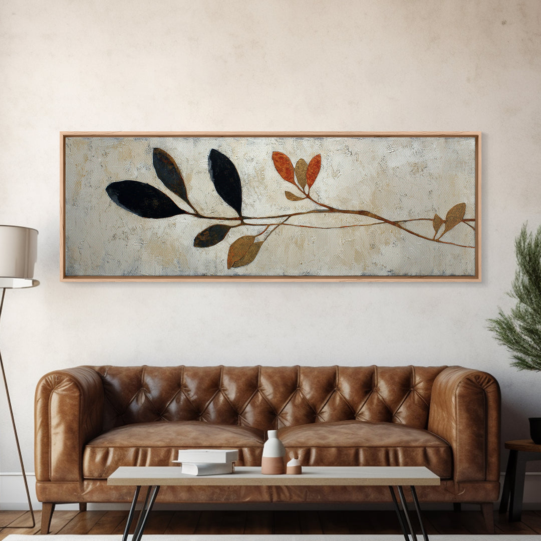 Minimal Branch Silhouette Canvas Print, Minimalist Art, Digital Prints, Living Room Decor, Fine Art, Minimal, Printable Art, MIN-3x1-91