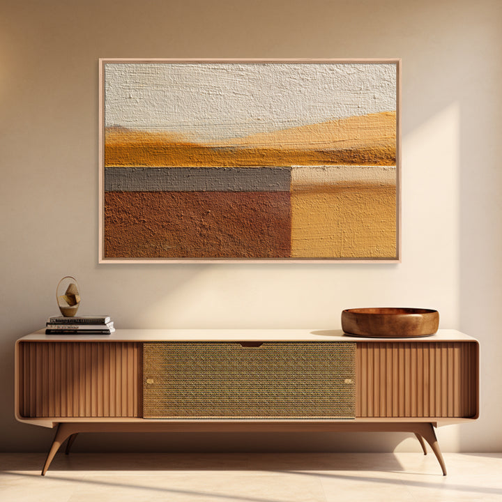 Calm Rectangle Composition Framed Canvas Print, Minimalist Art, Wall Art, Living Room Decor, Oil Painting, Minimal, MIN-3x2-100