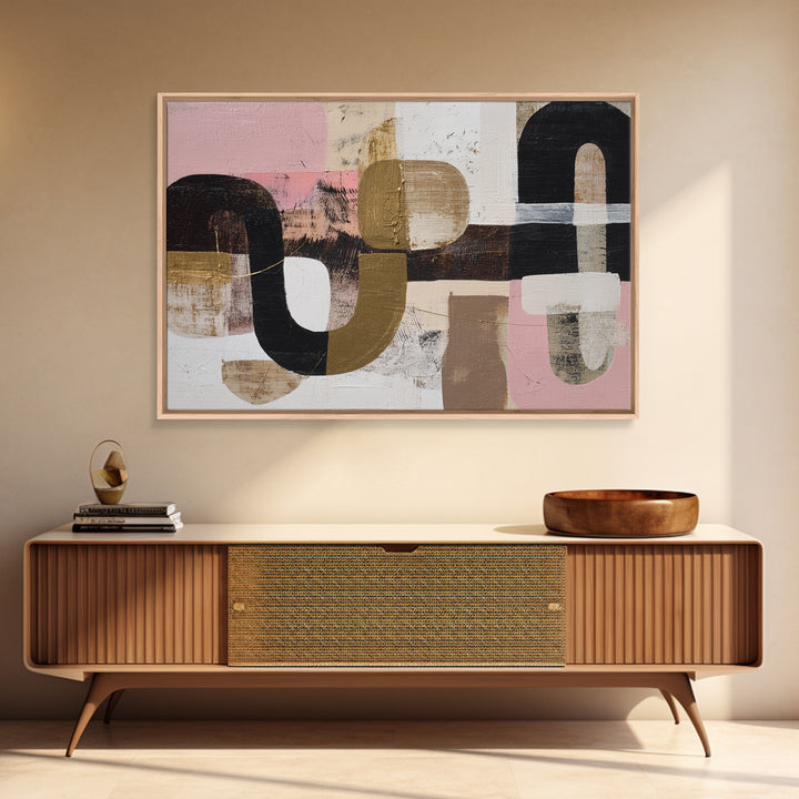 Single Gold Line Curve on Charcoal Canvas Print, Minimalist Art, Japanese Wall Art, Living Room Decor, Abstract Art, Minimal, MIN-3x2-21