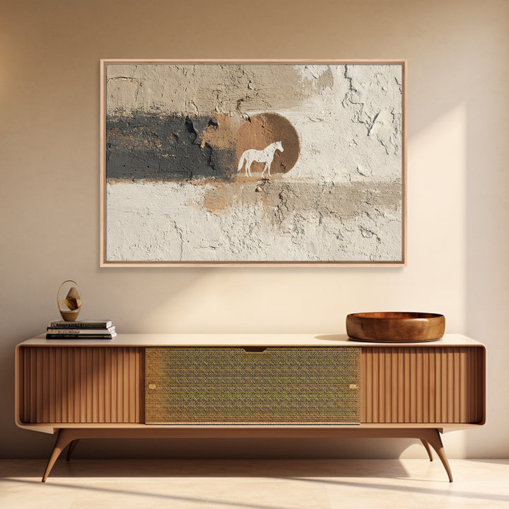 Minimal Horse Contour Framed Canvas Print, Minimalist Art, Living Room Decor, Fine Art, Minimal, Modern Decor, Fine Art Print, MIN-3x2-46