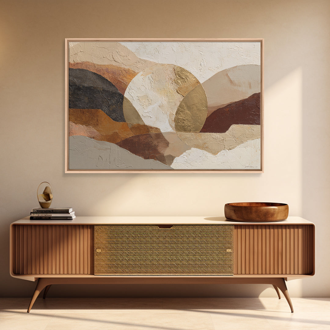 Two Overlapping Organic Shapes Framed Canvas Print, Minimalist Art, Art Prints, Living Room Decor, Fine Art, Minimal, MIN-3x2-47