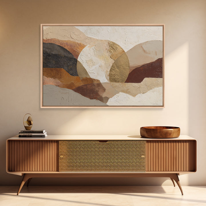 Two Overlapping Organic Shapes Framed Canvas Print, Minimalist Art, Art Prints, Living Room Decor, Fine Art, Minimal, MIN-3x2-47
