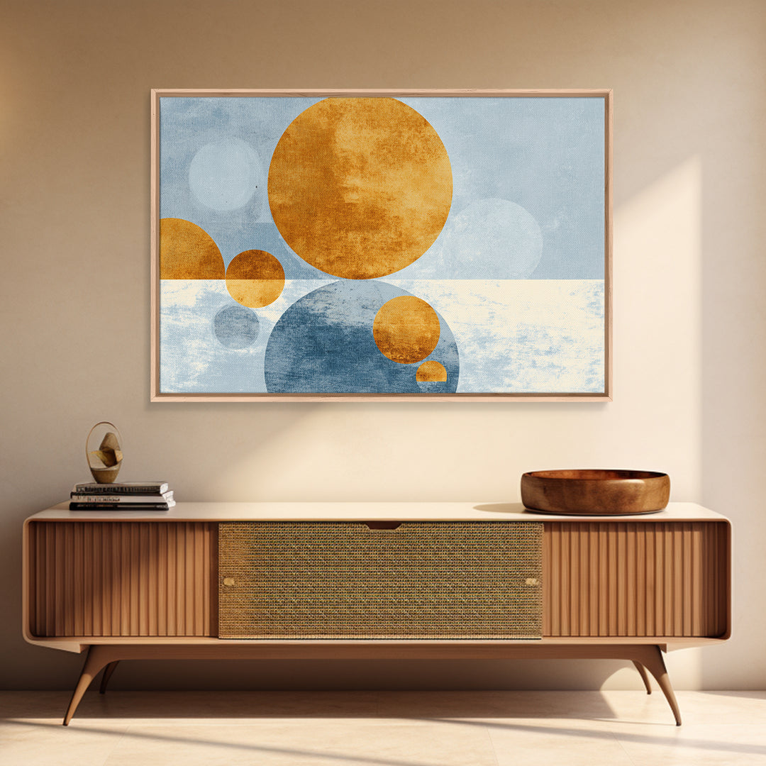 Minimal Moon over a Pale Ocean Canvas Print, Minimalist Art, Modern Art, Living Room Decor, Fine Art, Minimal, Minimalist Decor, MIN-3x2-61