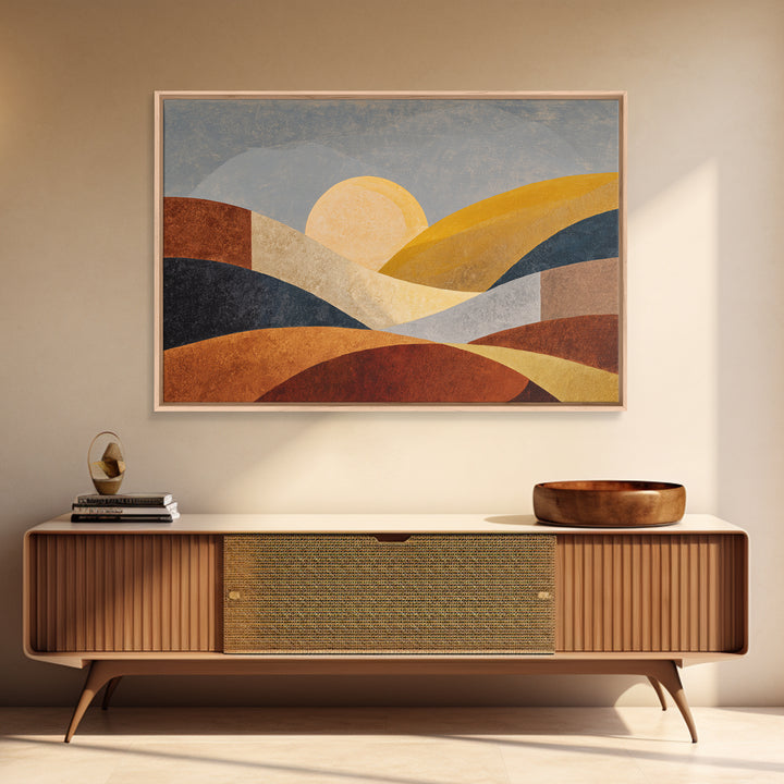 Simple Geometric Sun Canvas Print, Minimalist Art, Living Room Decor, Abstract Art, Minimal, Abstract Wall Art, MIN-3x2-67