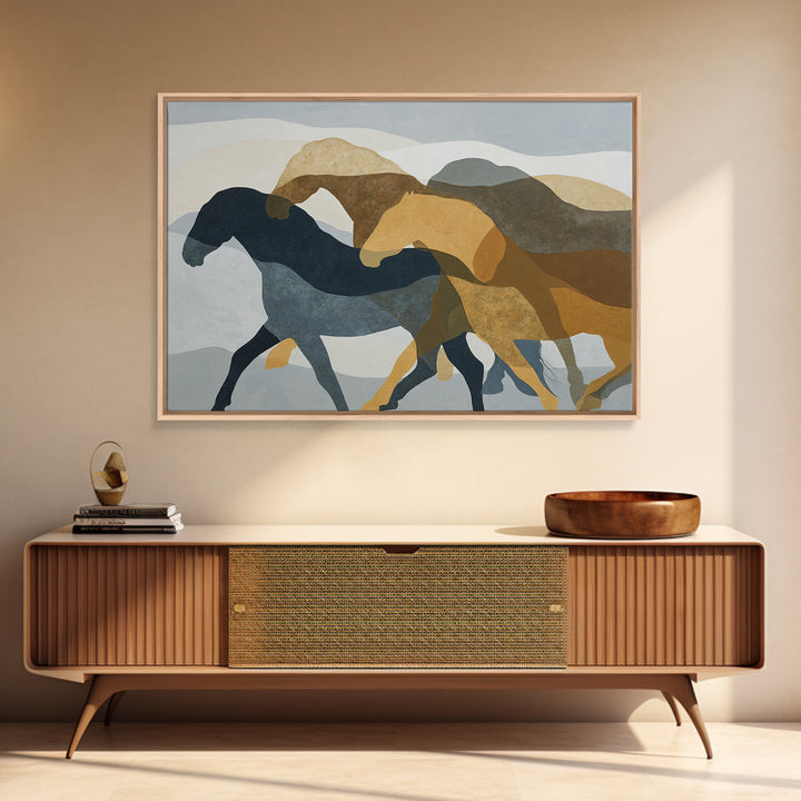 Minimal Horse Contour Framed Canvas Print, Minimalist Art, Living Room Decor, Fine Art, Minimal, Modern Decor, Fine Art Print, MIN-3x2-70