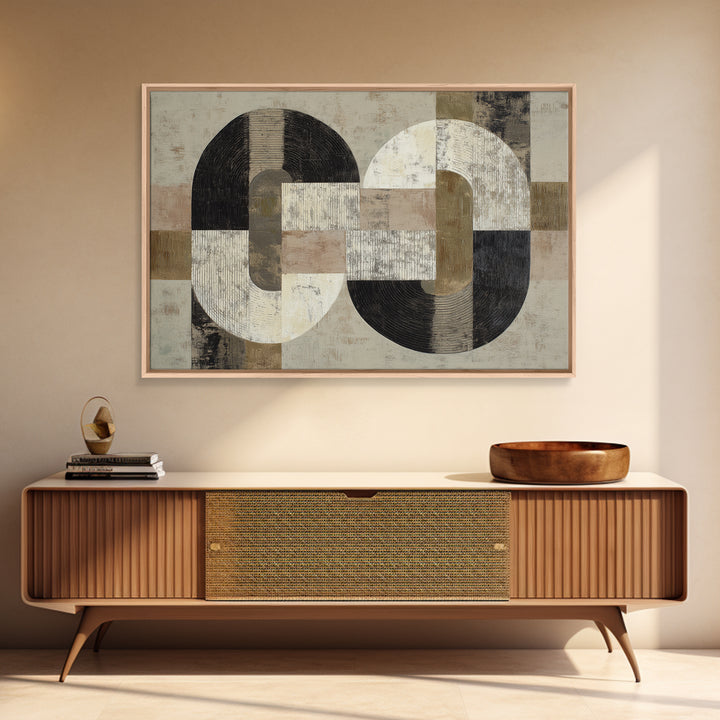 Two Overlapping Organic Shapes Framed Canvas Print, Minimalist Art, Minimalist Wall Art, Living Room Decor, Abstract Art, MIN-3x2-71