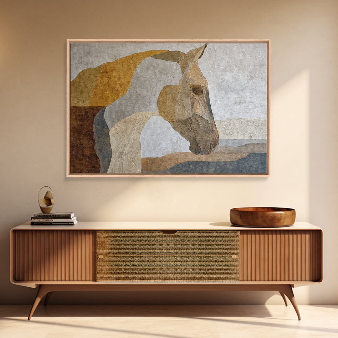 Minimal Horse Contour Canvas Print, Minimalist Art, Modern Wall Art, Living Room Decor, Abstract Art, Minimal, MIN-3x2-94