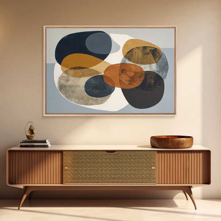 Two Overlapping Organic Shapes Framed Canvas Print, Minimalist Art, Printables, Living Room Decor, Abstract Art, Minimal, MIN-3x2-95